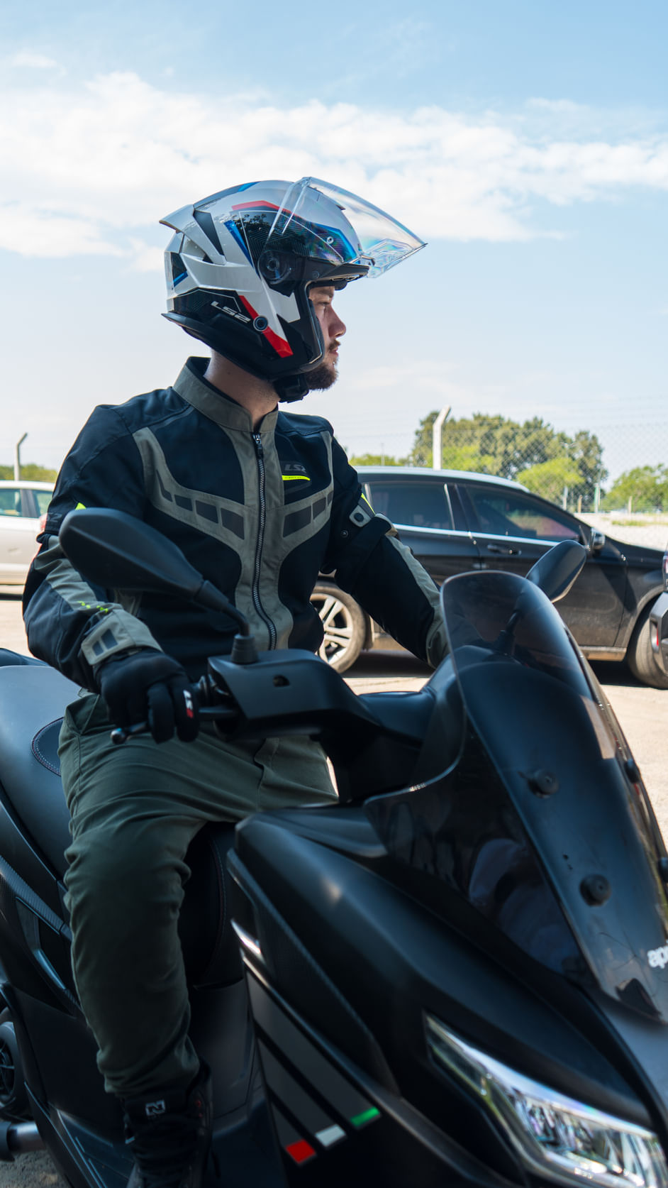 Casco LS2 618 Verso II Air Blanco / Azul / Brillo